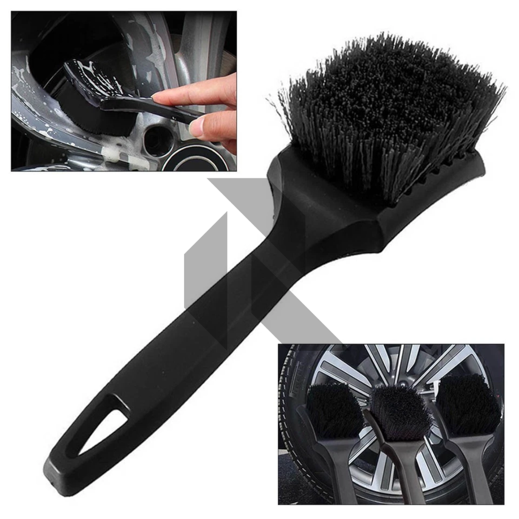 Stiff Bristles Tire Brush – Curved Design for Deep Wheel & Tire Cleaning