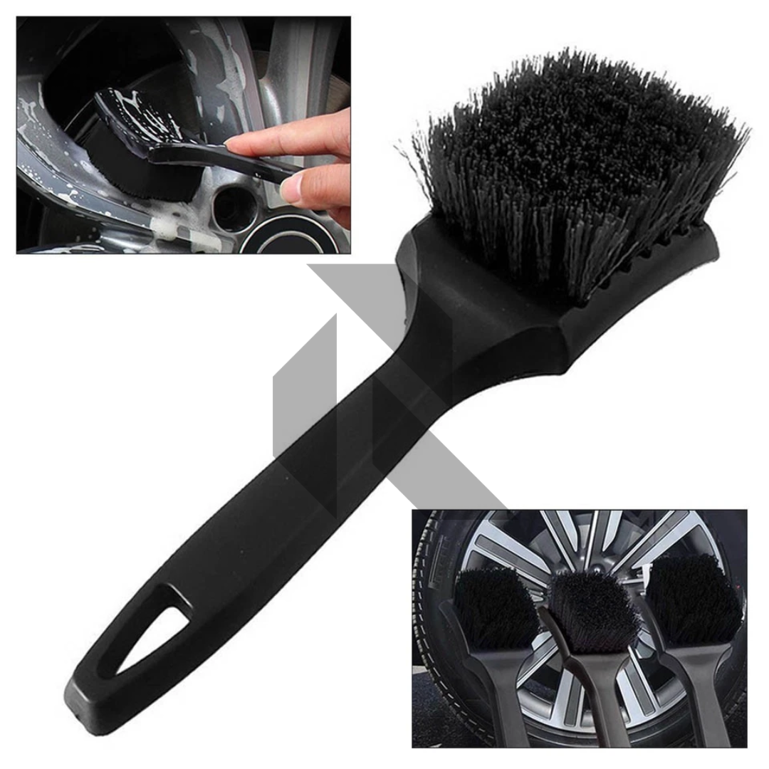 Stiff Bristles Tire Brush – Curved Design for Deep Wheel & Tire Cleaning