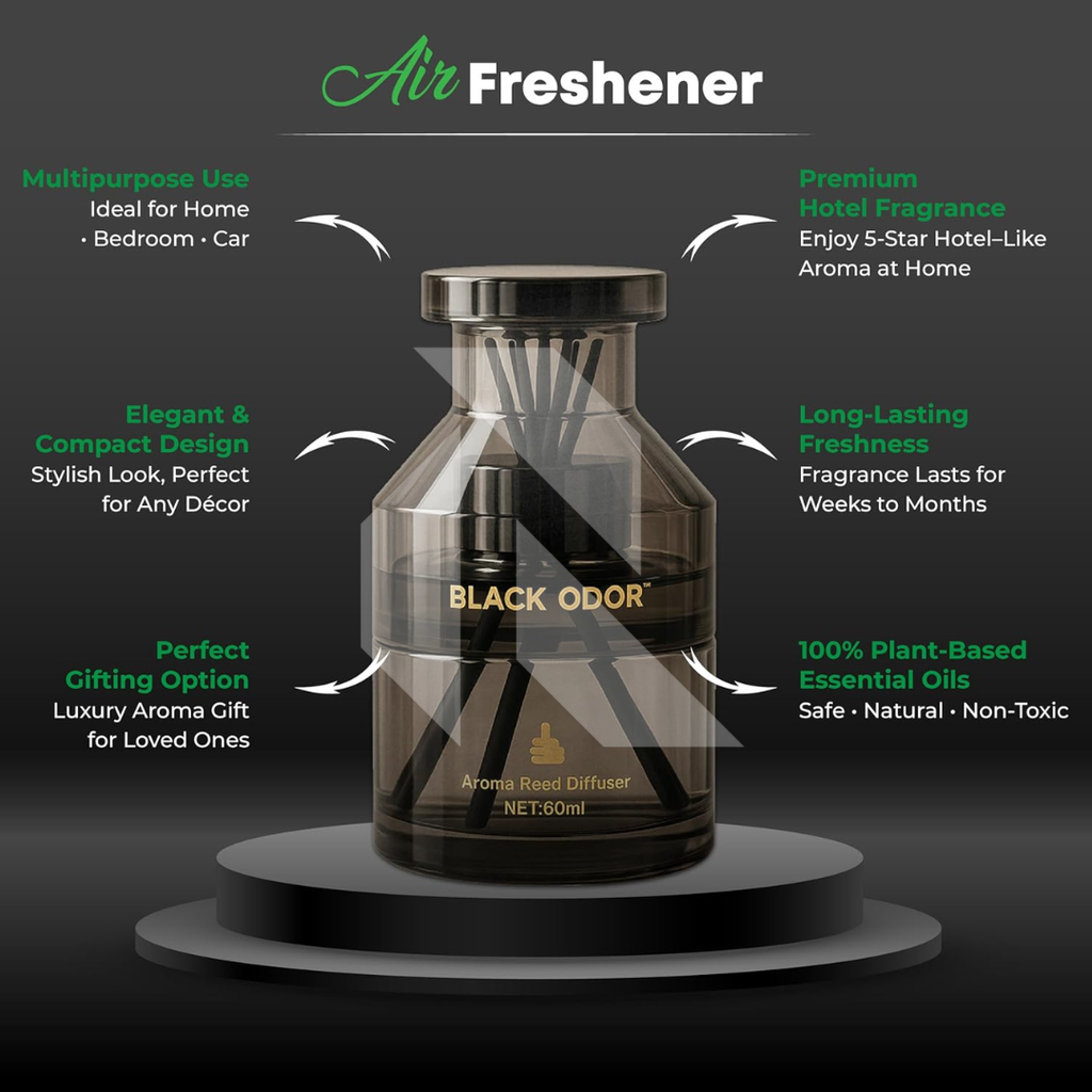 Black Odor BO-12 Five Star Hotel Scent Reed Diffuser 60ML