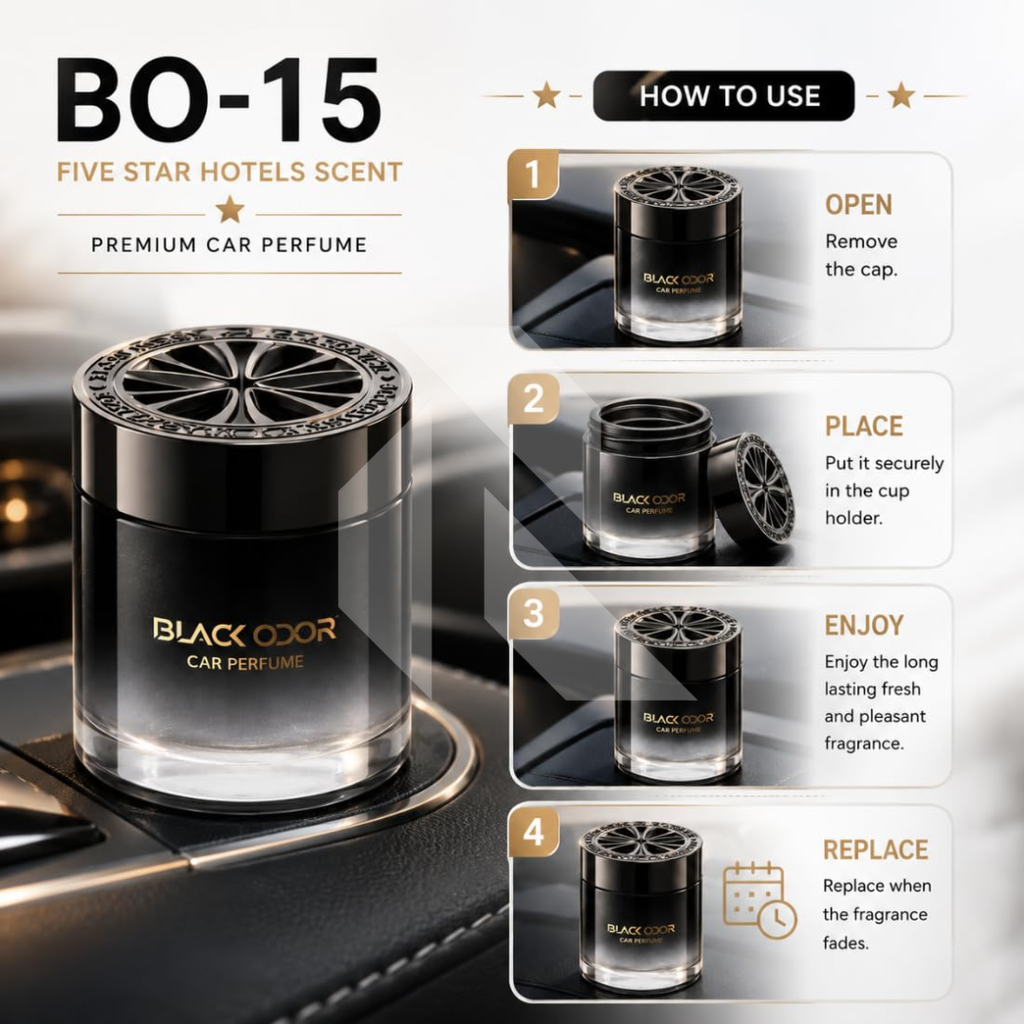 Black Odor BO-15 Five Star Hotel Scent Car Air Freshener 200G