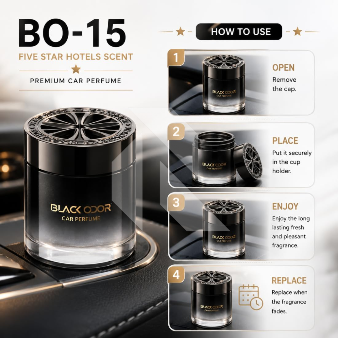 Black Odor BO-15 Five Star Hotel Scent Car Air Freshener 200G