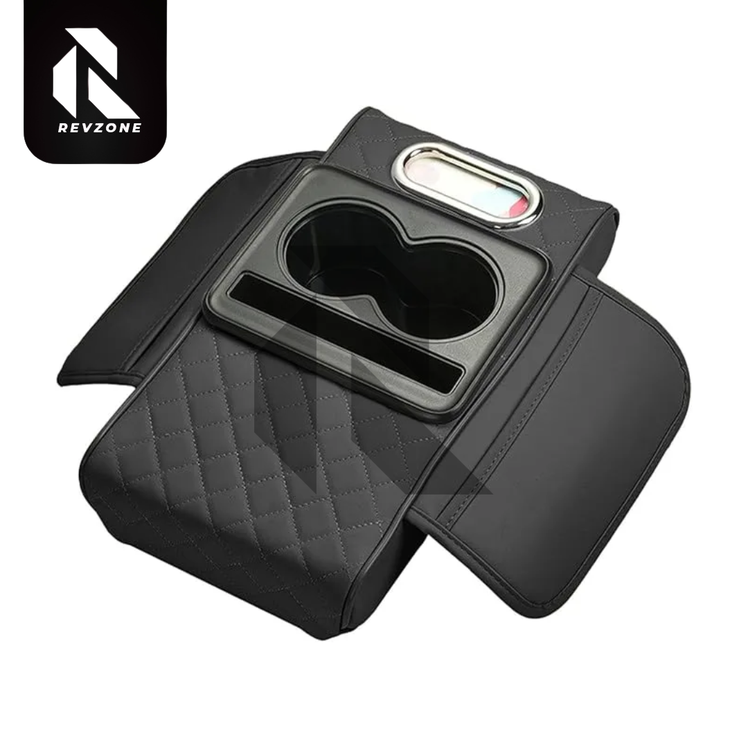 Multifunctional Car Armrest Cushion with Cup & Phone Holder – Center Console Protective Cover