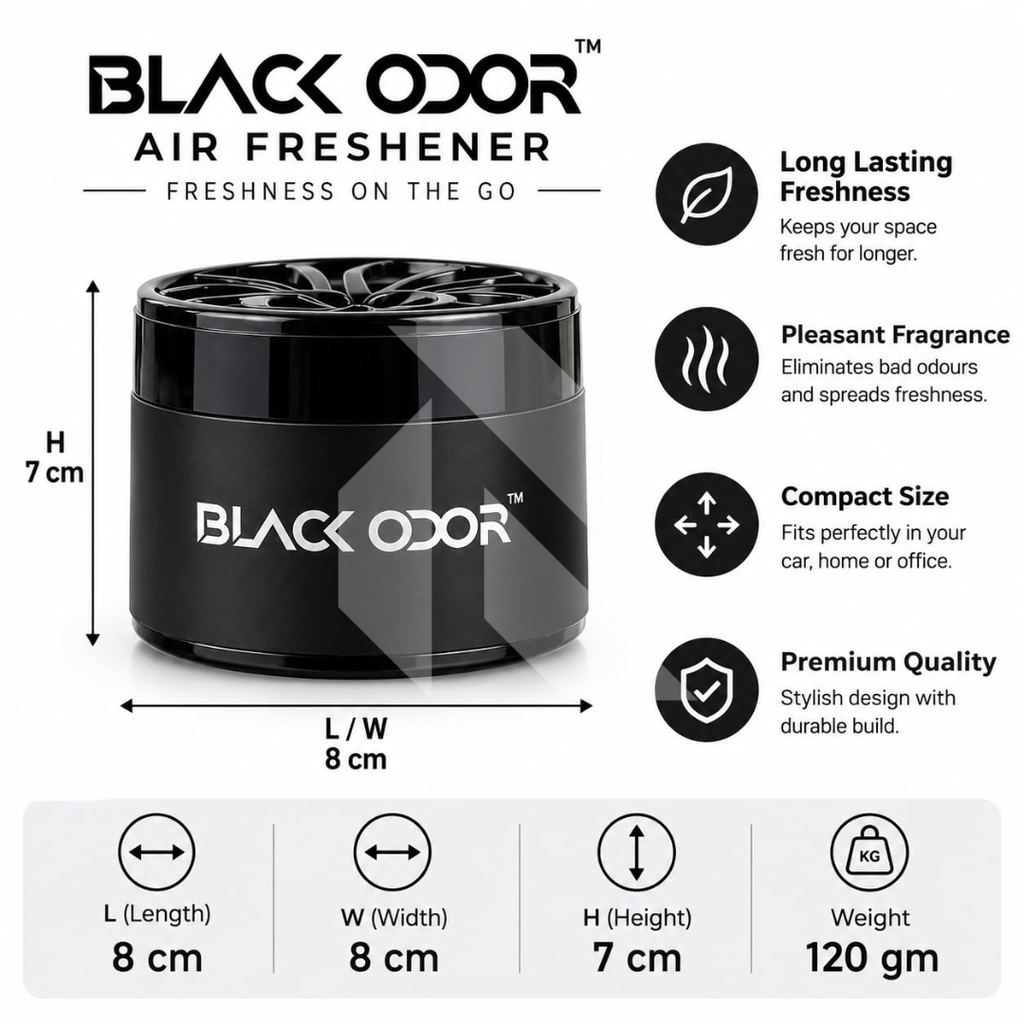 Black Odor BO-1 Gel Can Car Air Freshener
