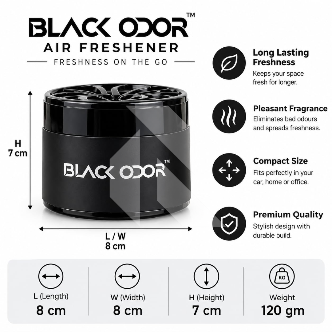 Black Odor BO-1 Gel Can Car Air Freshener