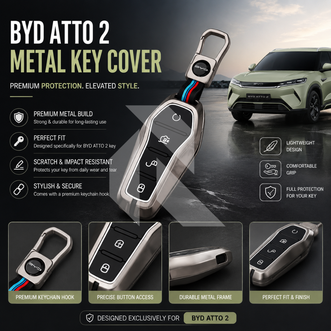 BYD Atto 2 Metal Key Cover Premium Protective Case