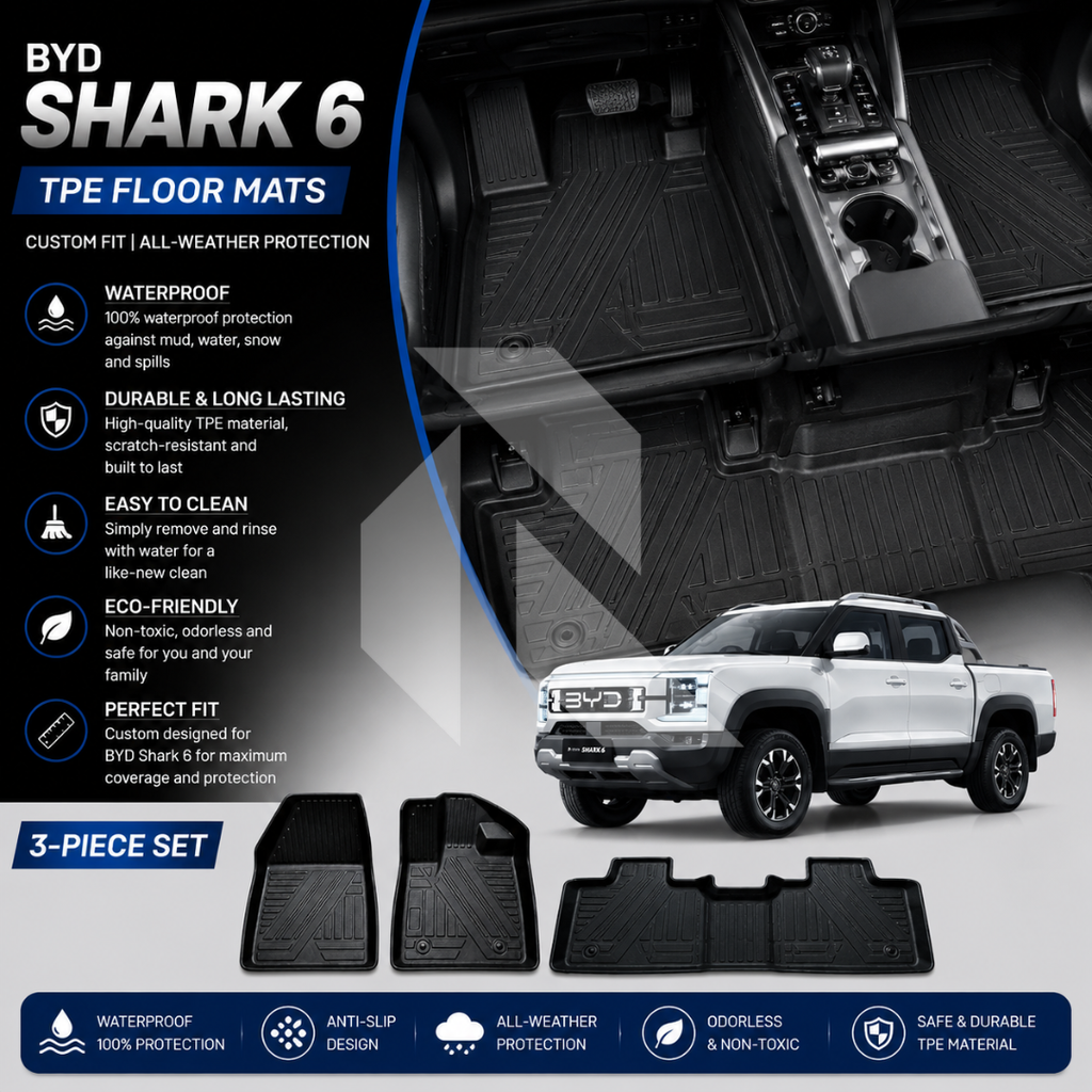 BYD Shark 6 TPE Floor Mats – Waterproof & Custom Fit All-Weather Car Mats
