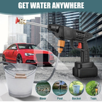 Cordless High Pressure Washer – Rechargeable Car Washer with Single Battery Free 100ML Shampoo
