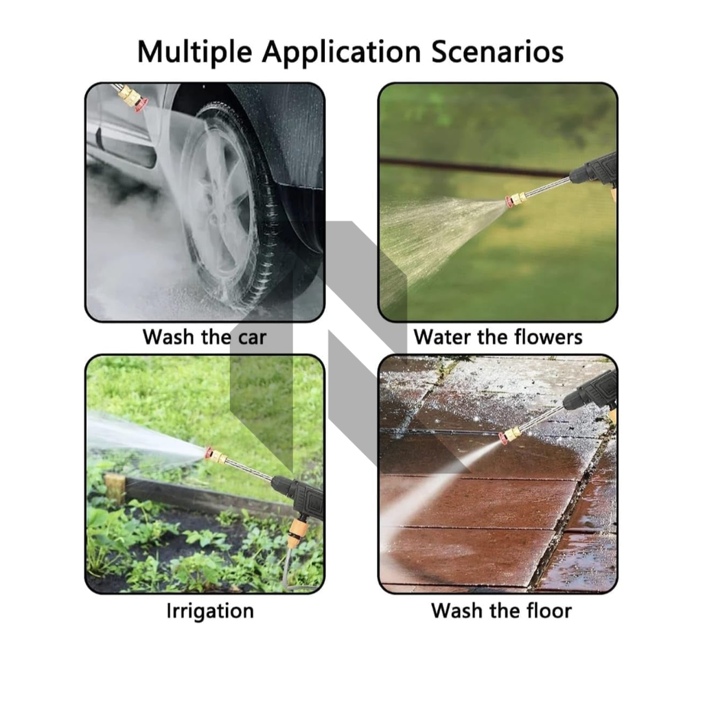Cordless High Pressure Washer – Rechargeable Car Washer with Single Battery Free 100ML Shampoo