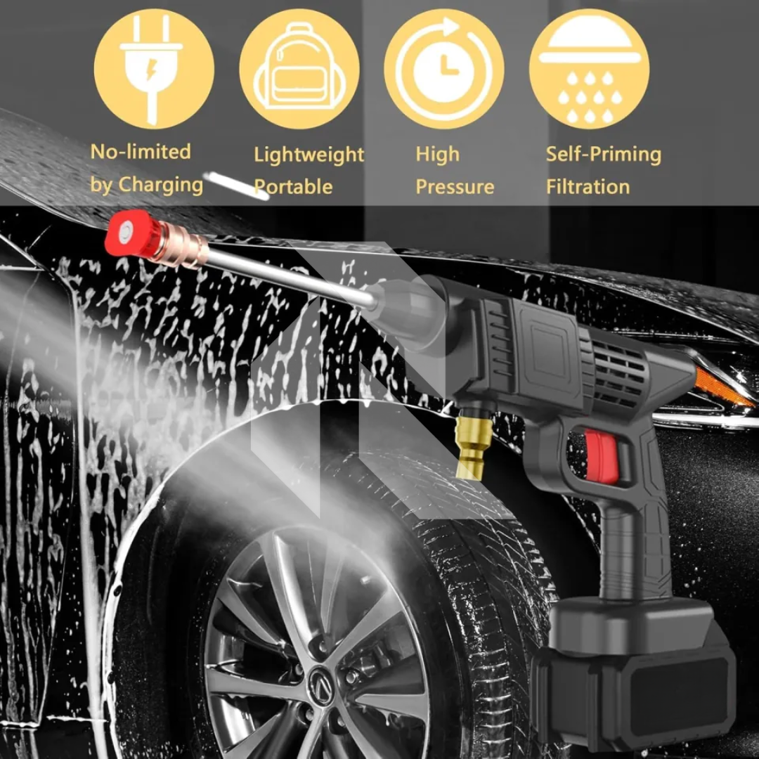 Cordless High Pressure Washer – Rechargeable Car Washer with Single Battery Free 100ML Shampoo