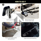 CQ-Legend Retractable Steering Wheel Lock & Adjustable Brake Lock Bar – Universal Car Anti-Theft Security Lock