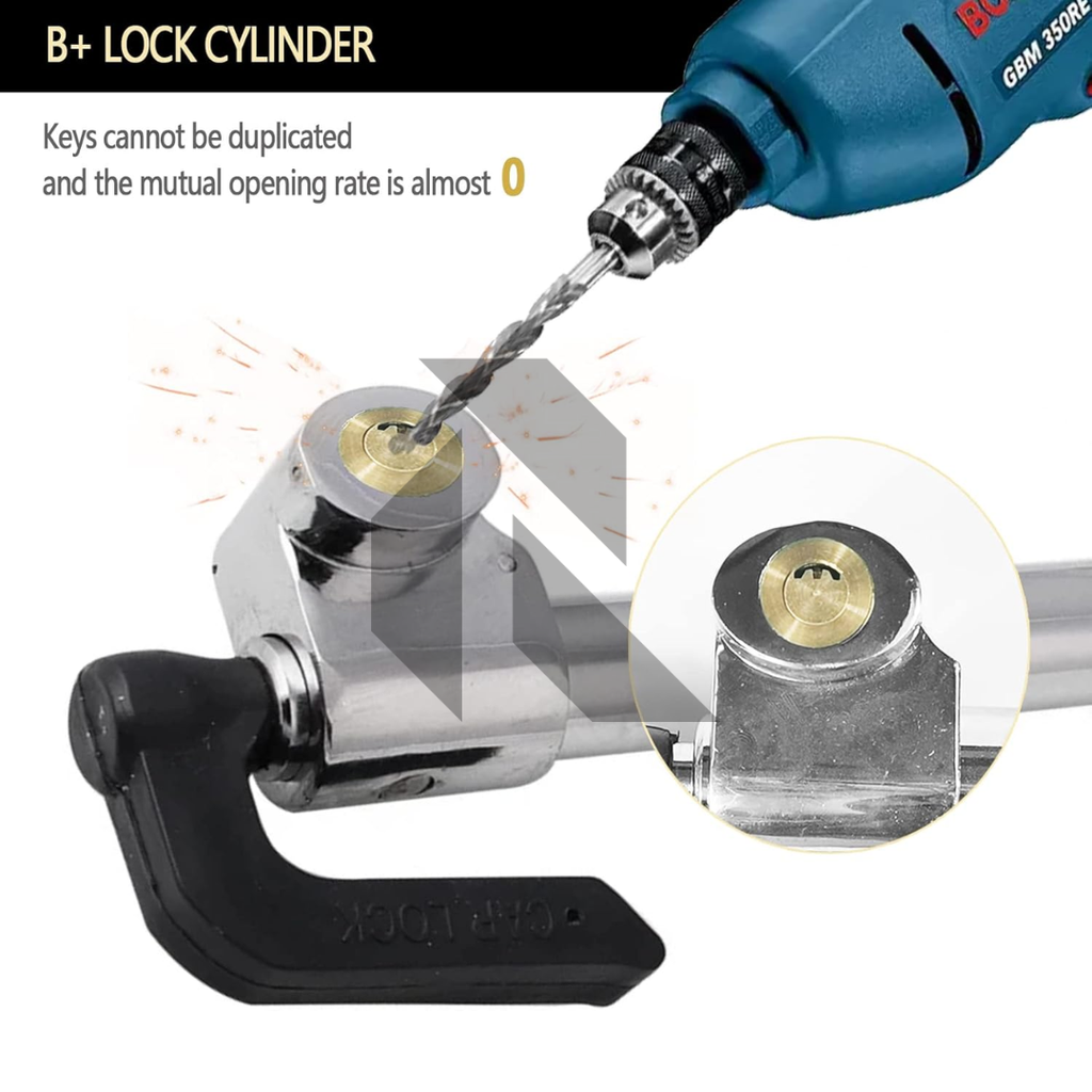 CQ-Legend Retractable Steering Wheel Lock & Adjustable Brake Lock Bar – Universal Car Anti-Theft Security Lock