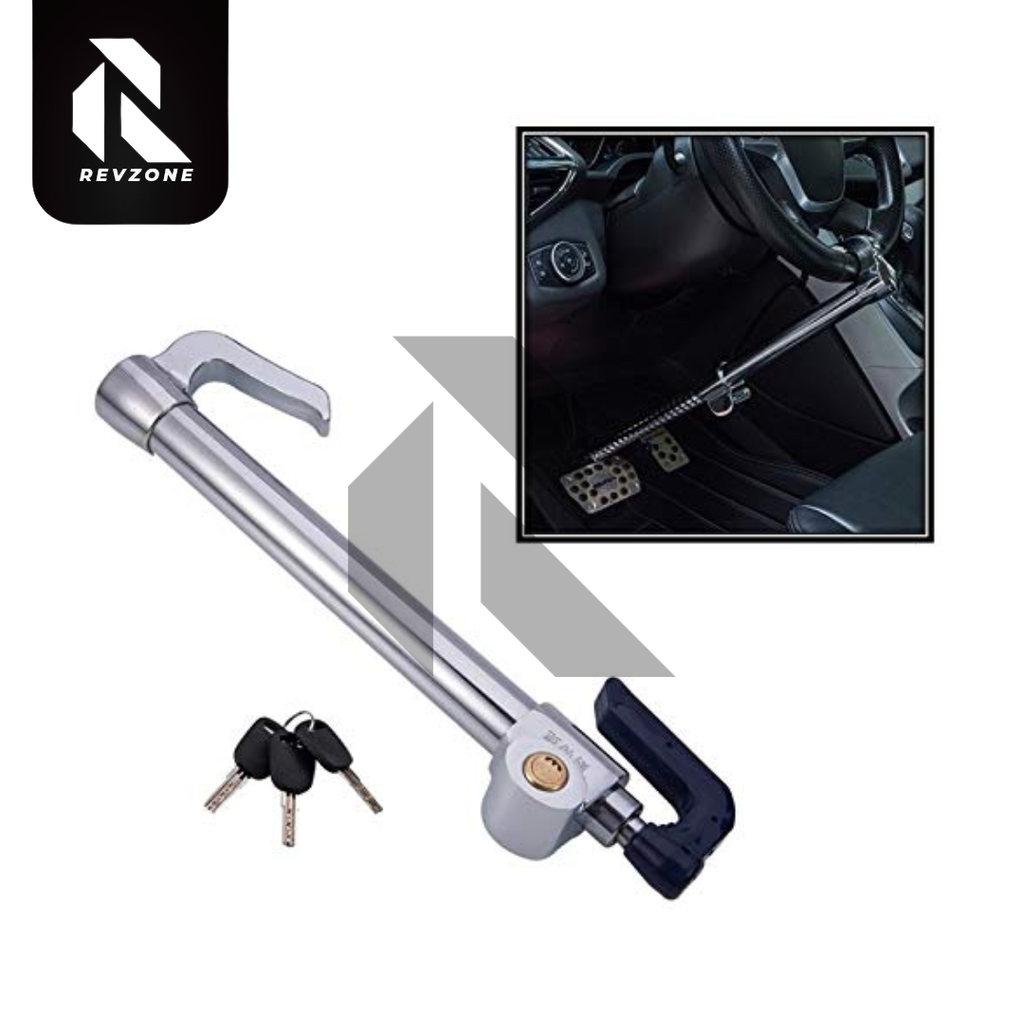 CQ-Legend Retractable Steering Wheel Lock & Adjustable Brake Lock Bar – Universal Car Anti-Theft Security Lock