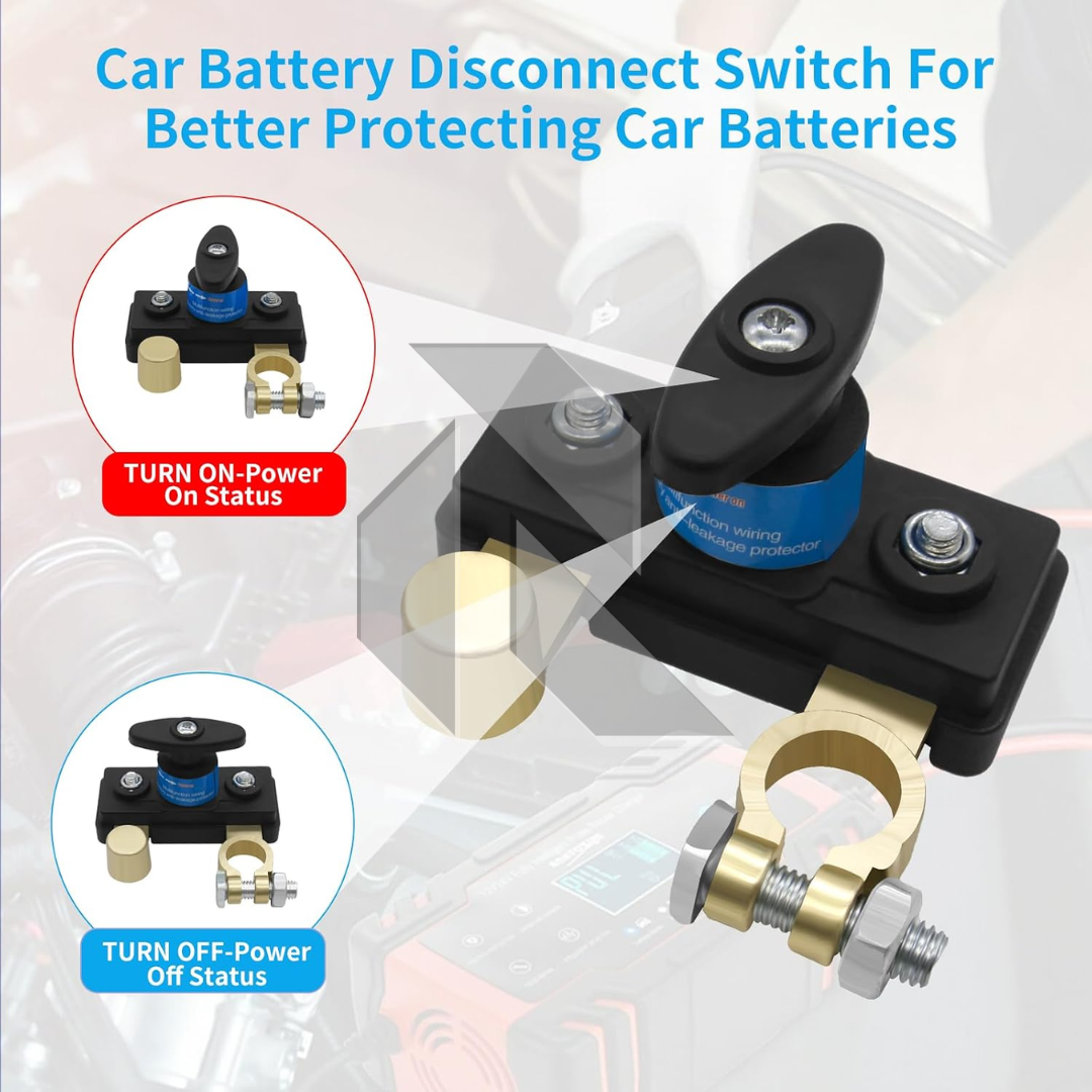 Heavy Duty Copper Car Battery Disconnect Switch 12V-24V – Manual Power Cut Off Battery Isolator