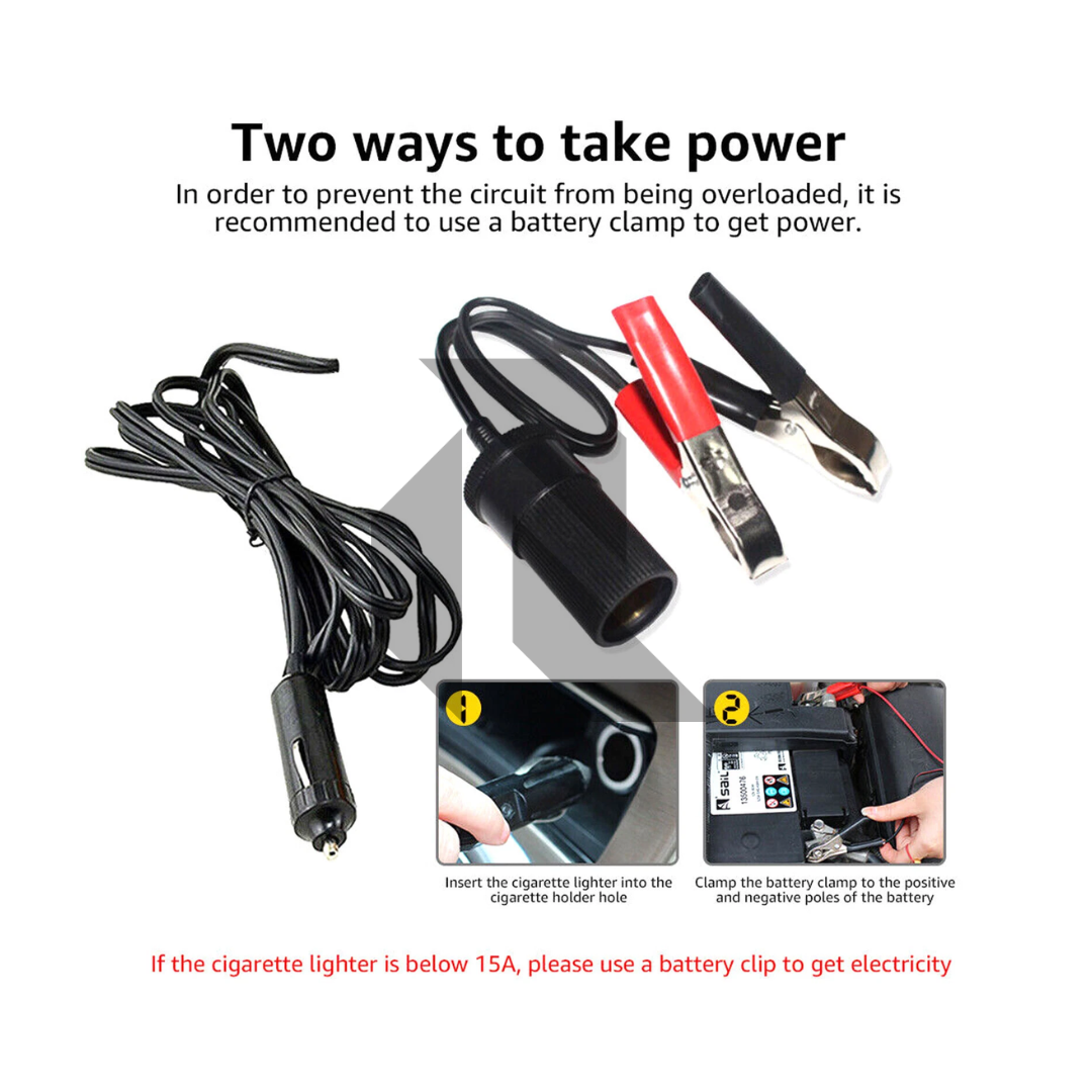 Dual Cylinder Heavy Duty Tire Inflator Air Compressor Pump – 150PSI 12V Portable Air Compressor