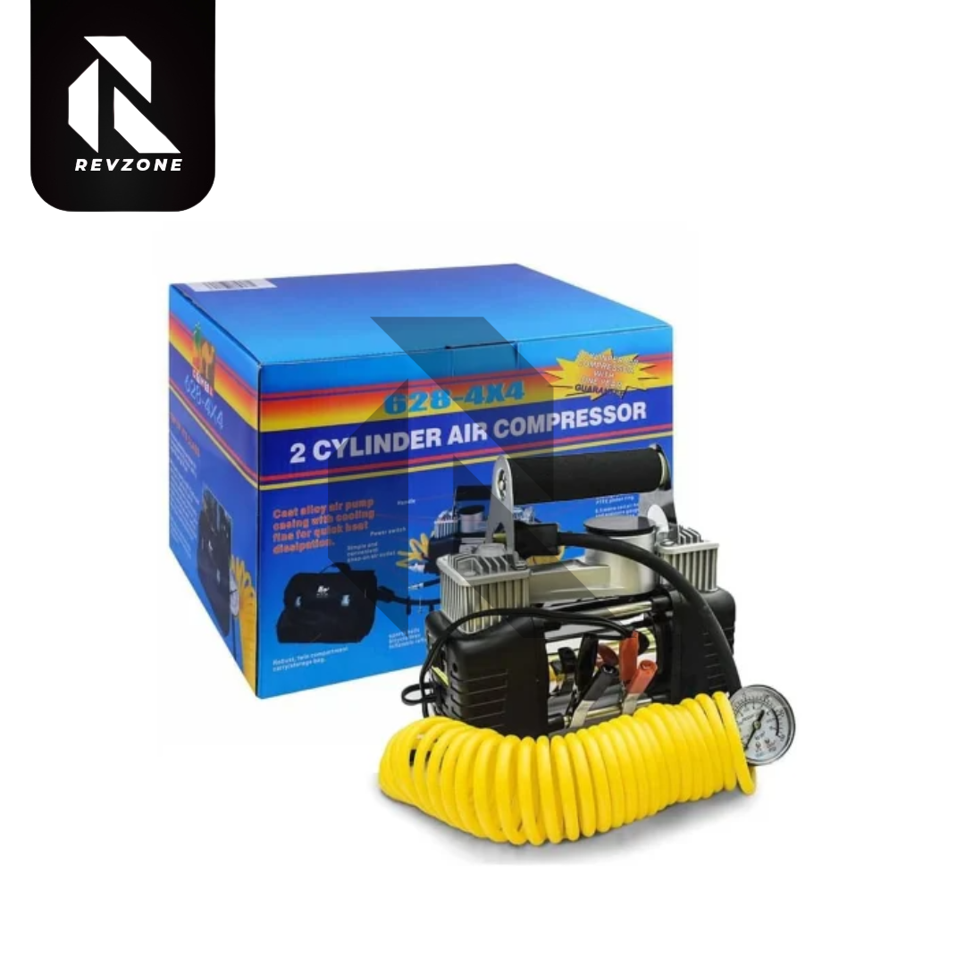 Dual Cylinder Heavy Duty Tire Inflator Air Compressor Pump – 150PSI 12V Portable Air Compressor