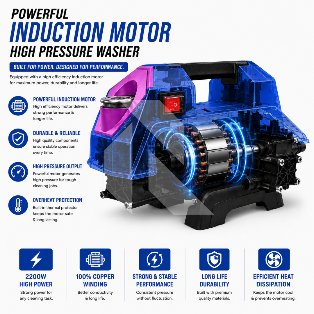 Dubai High Pressure Washer 180 Bar | Thermal Protector | Free 100ML Shampoo + Microfiber Towel
