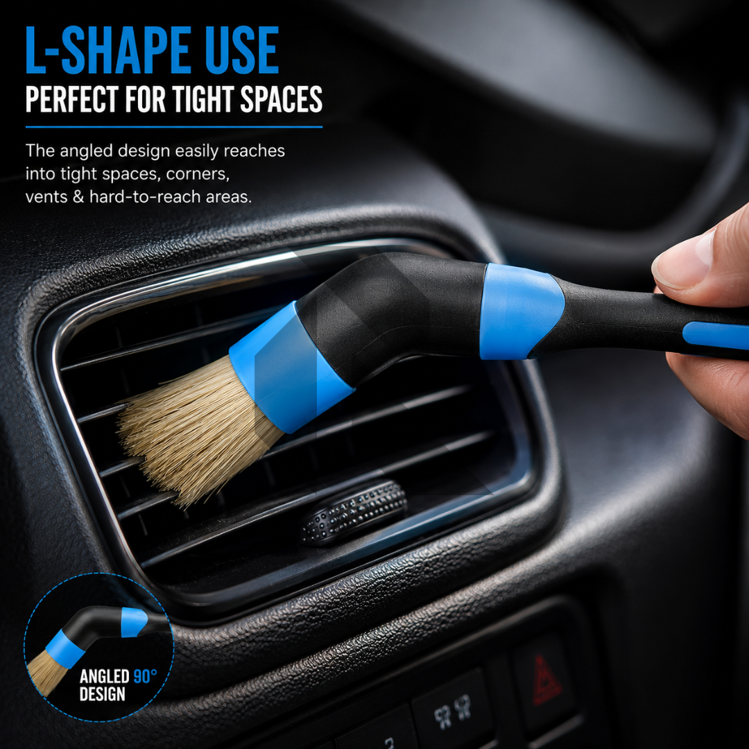 2-in-1 Detailing Brush – Convertible L-Shape & Straight Cleaning Brush for Car Detailing