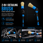 2-in-1 Detailing Brush – Convertible L-Shape & Straight Cleaning Brush for Car Detailing