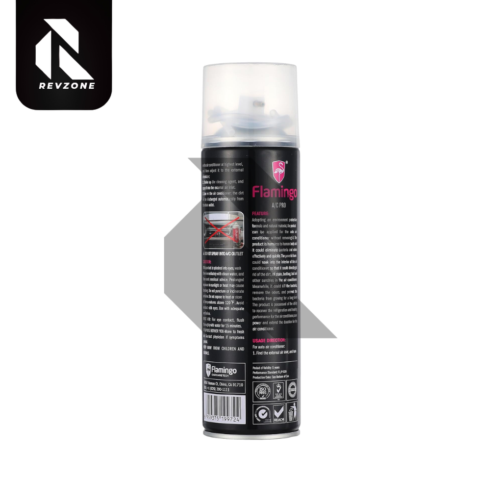 Flamingo A/C Pro Air Conditioner Foam Cleaner Spray 500ml – Car AC Cleaning & Deodorizing Foam