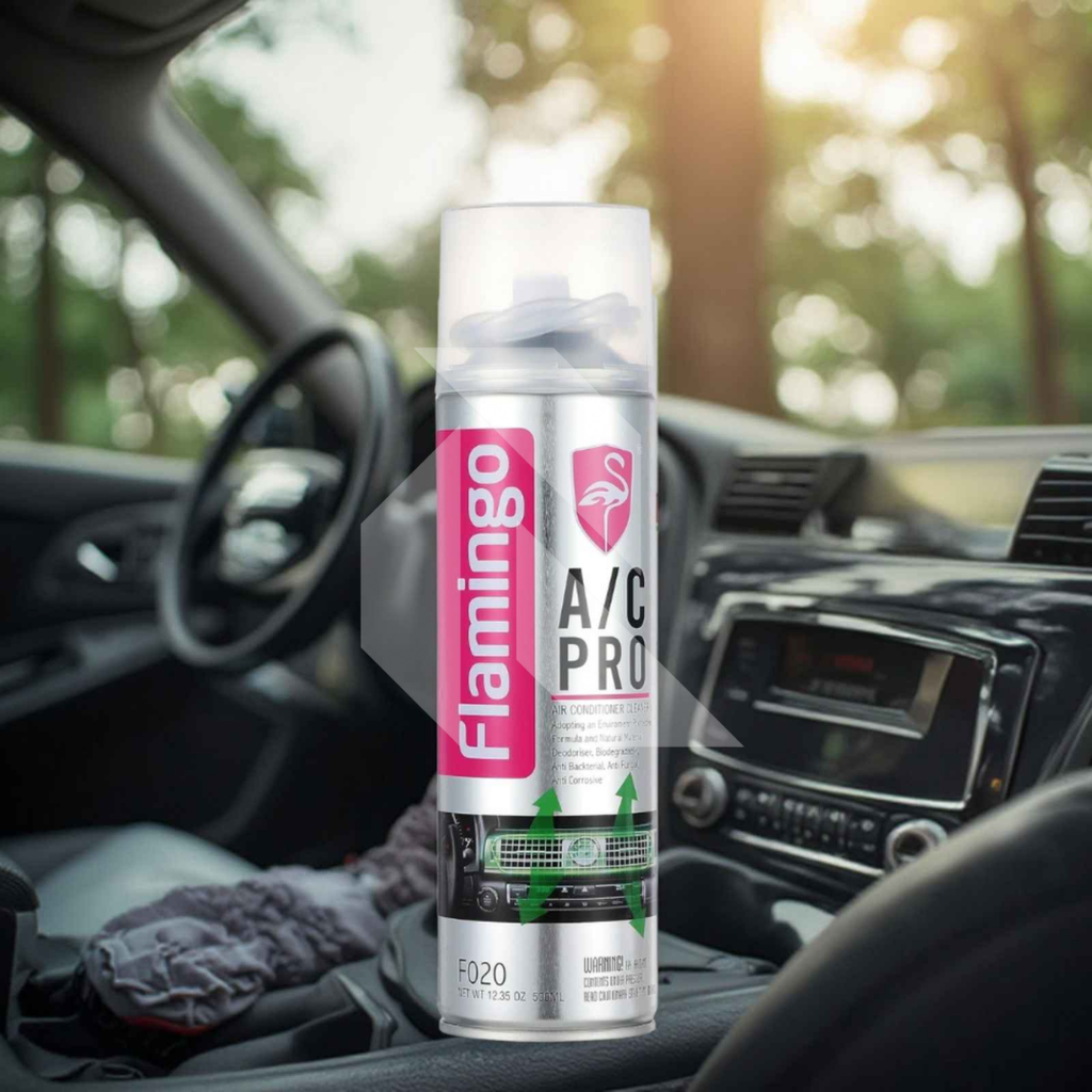 Flamingo A/C Pro Air Conditioner Foam Cleaner Spray 500ml – Car AC Cleaning & Deodorizing Foam