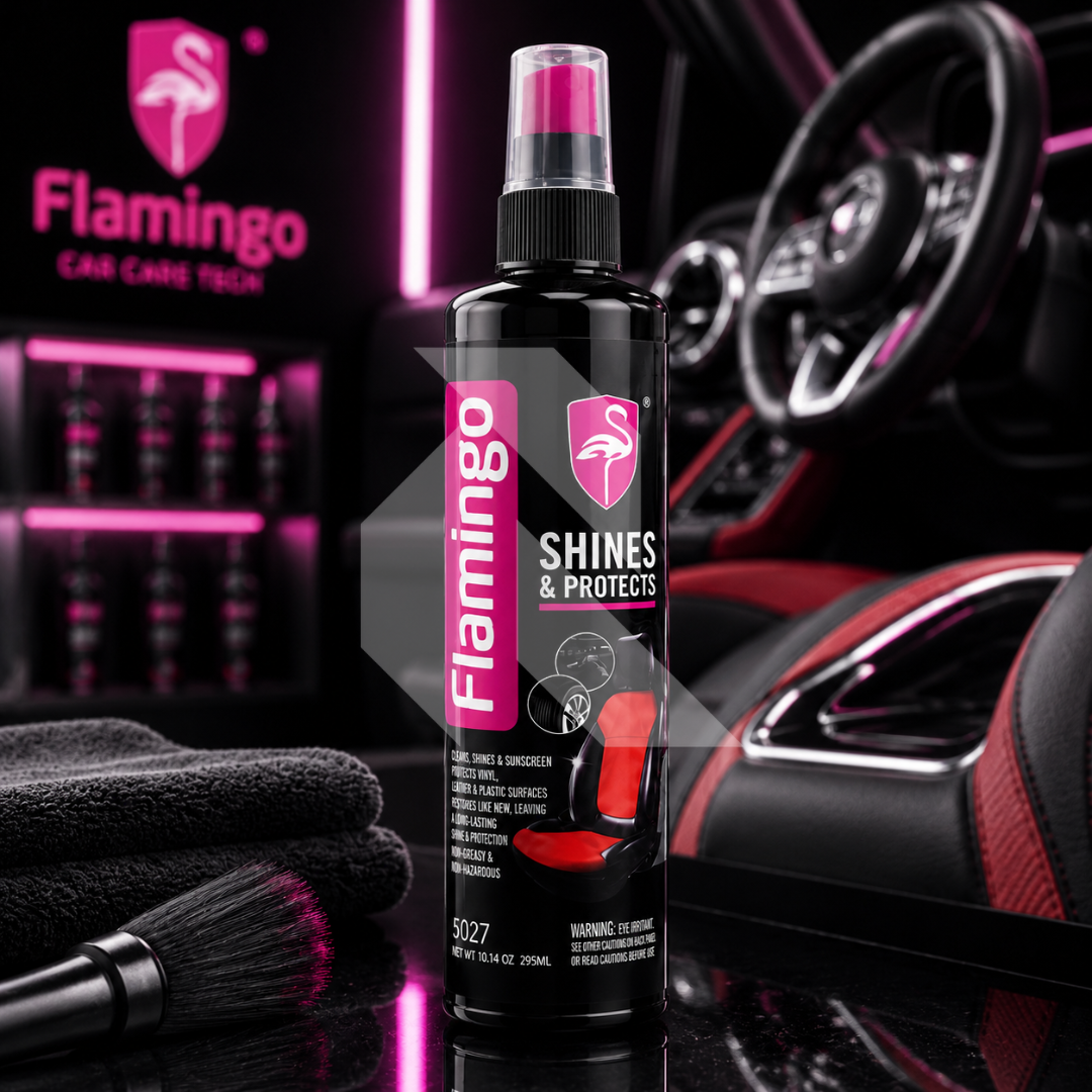 Flamingo Shine & Protectant Spray 295ml – Interior Plastic, Vinyl & Rubber Protectant