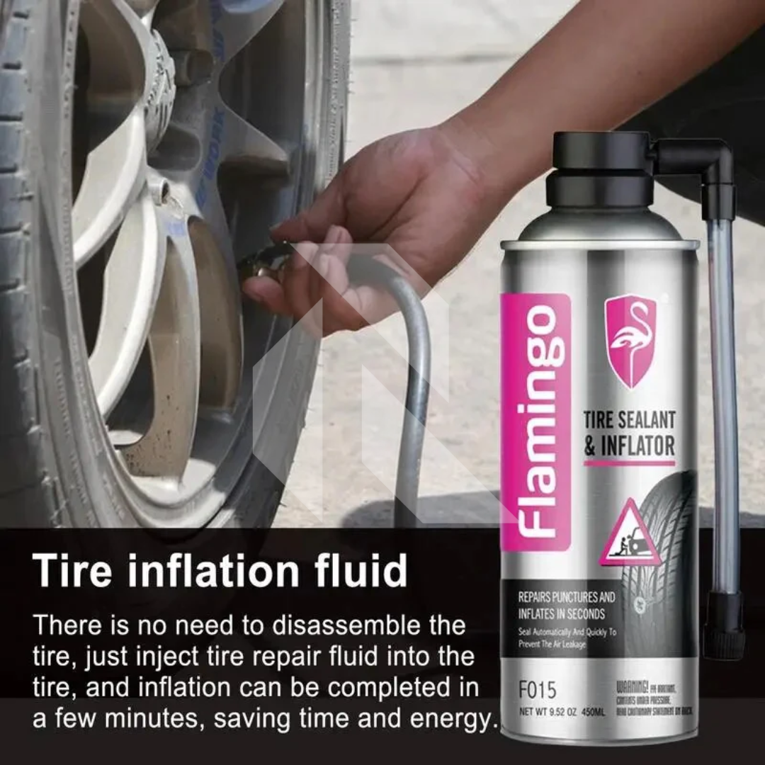 Flamingo Tire Sealant & Inflator 450ml – Emergency Tire Puncture Repair & Inflation Spray