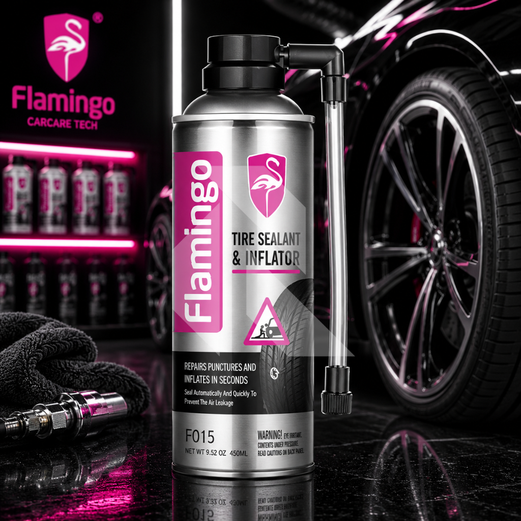 Flamingo Tire Sealant & Inflator 450ml – Emergency Tire Puncture Repair & Inflation Spray