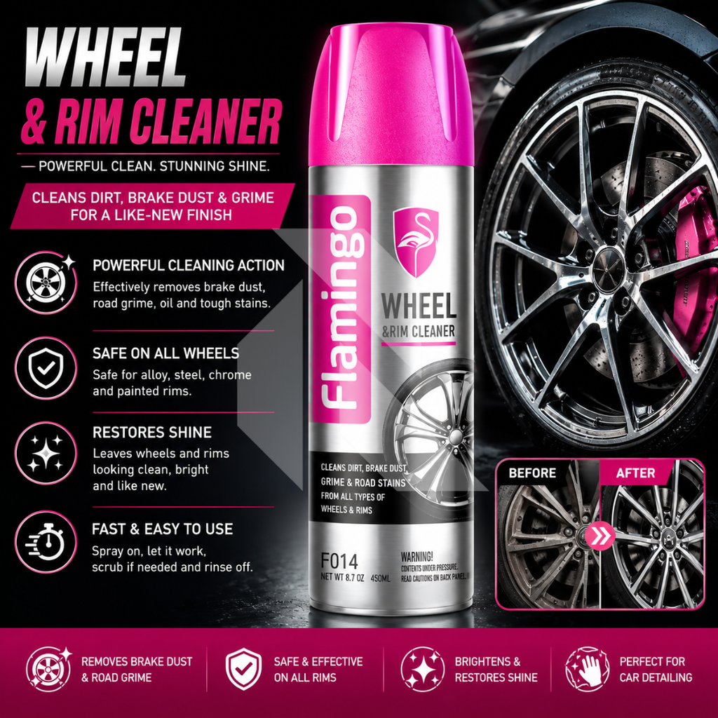 Flamingo Wheel & Rim Cleaner 500ml – Alloy Wheel Cleaner Spray for Brake Dust & Road Grime Removal