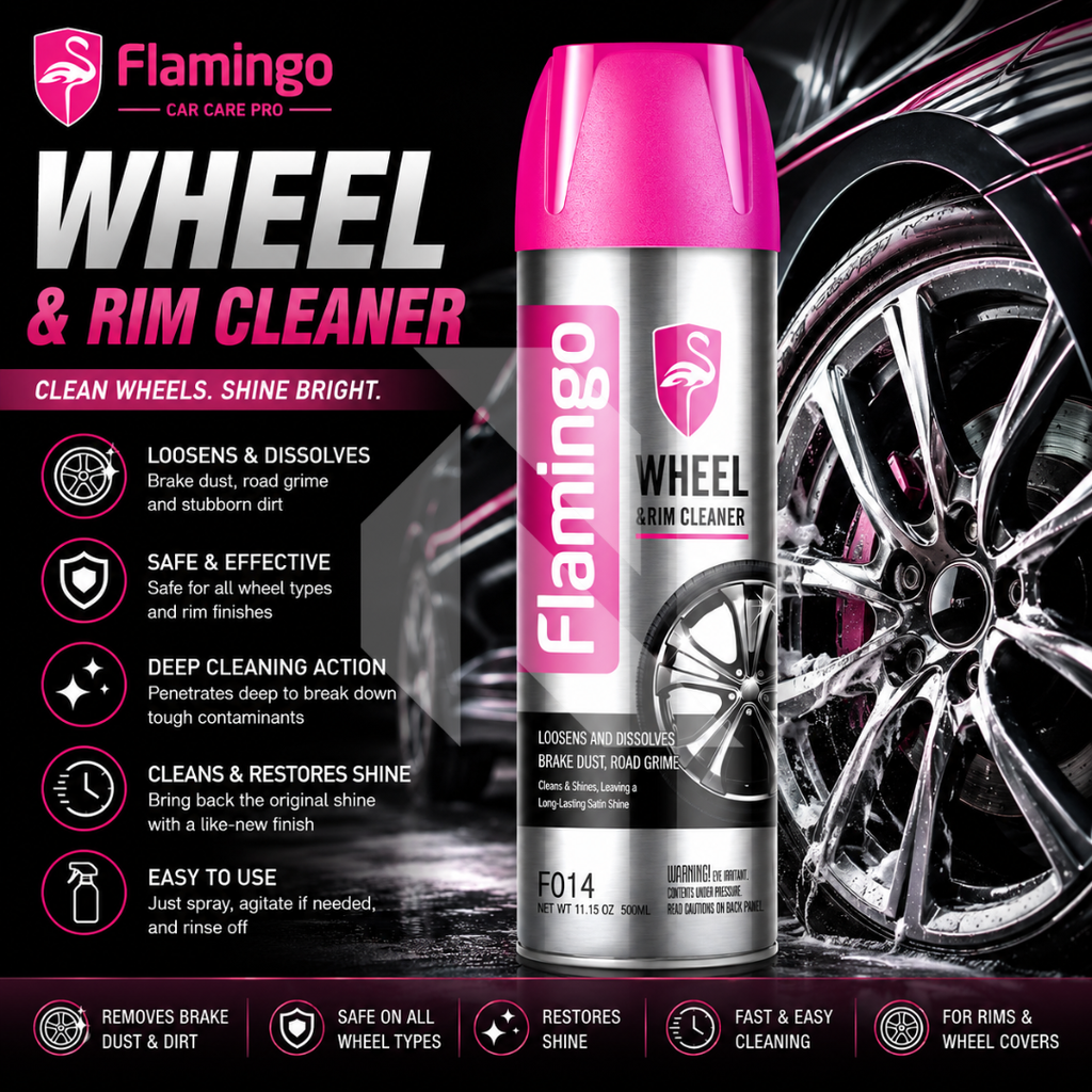 Flamingo Wheel & Rim Cleaner 500ml – Alloy Wheel Cleaner Spray for Brake Dust & Road Grime Removal