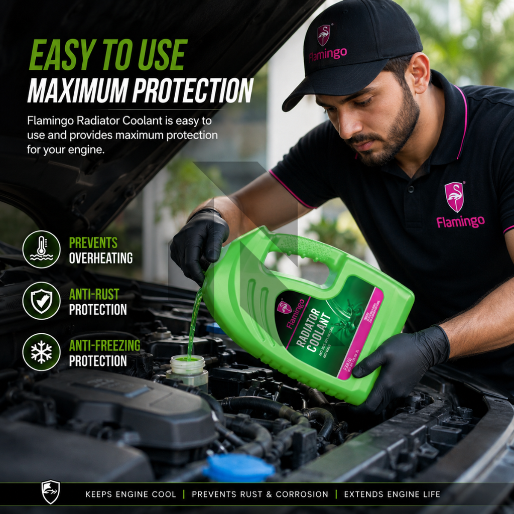 Flamingo Radiator Coolant Green 5L – Ready to Use Engine Coolant