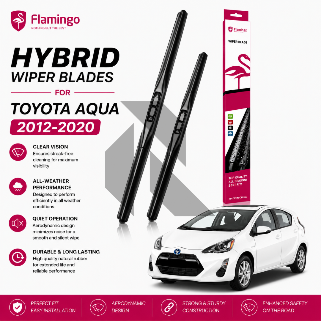 Flamingo Hybrid Wiper Blades for Toyota Aqua 2012-2020 – Premium All-Weather Windshield Wipers