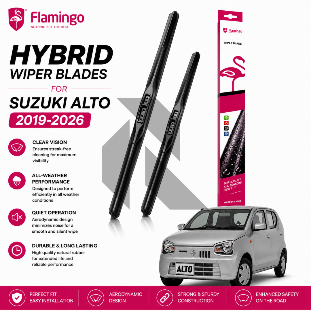 Flamingo Hybrid Wiper Blades for Suzuki Alto 2019-2026 – Premium All-Weather Windshield Wipers Main image