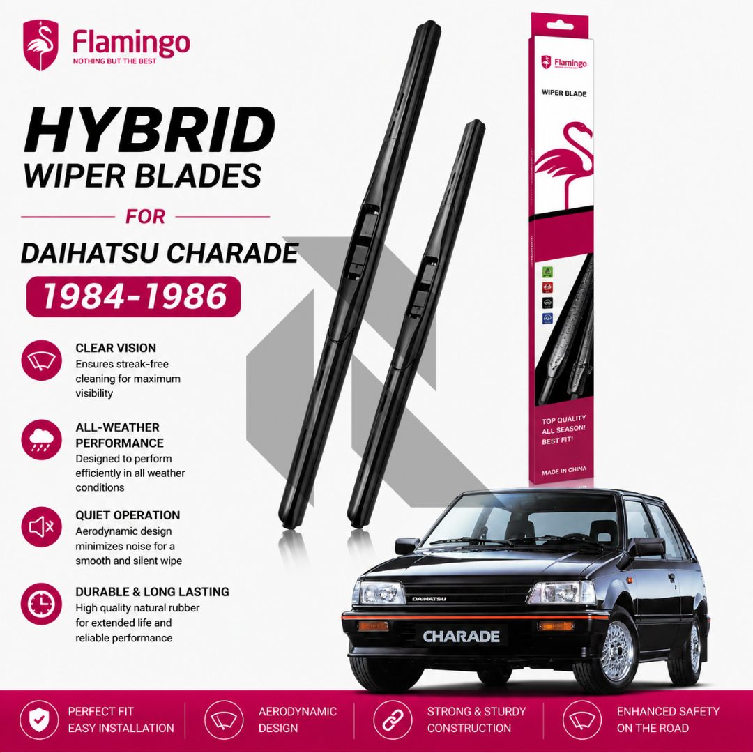 Flamingo Hybrid Wiper Blades for Daihatsu Charade 1984-1986 – Premium All-Weather Windshield Wipers Main image