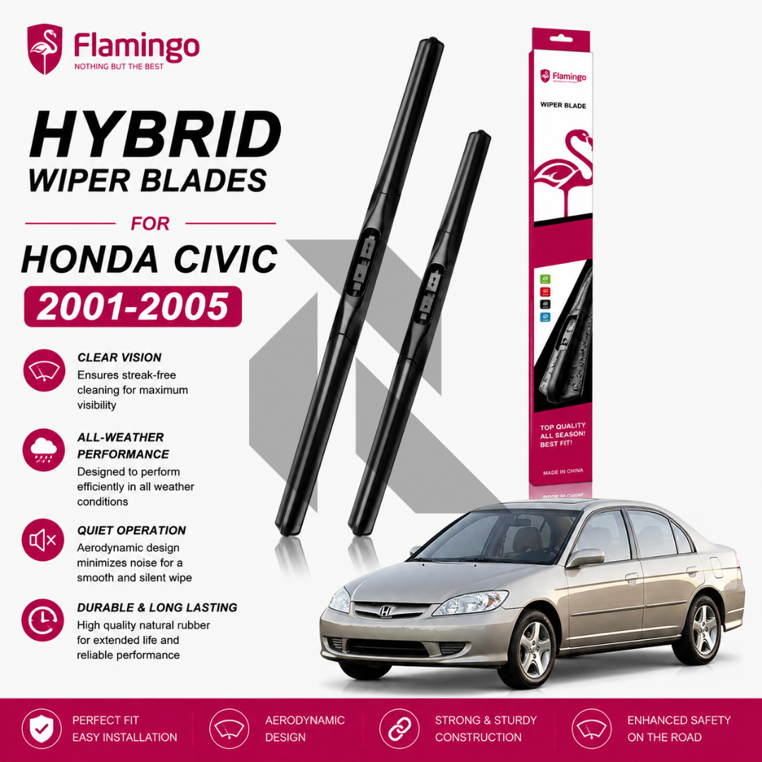 Flamingo Hybrid Wiper Blades for Honda Civic 2001-2005 – Premium All-Weather Windshield Wipers Main image