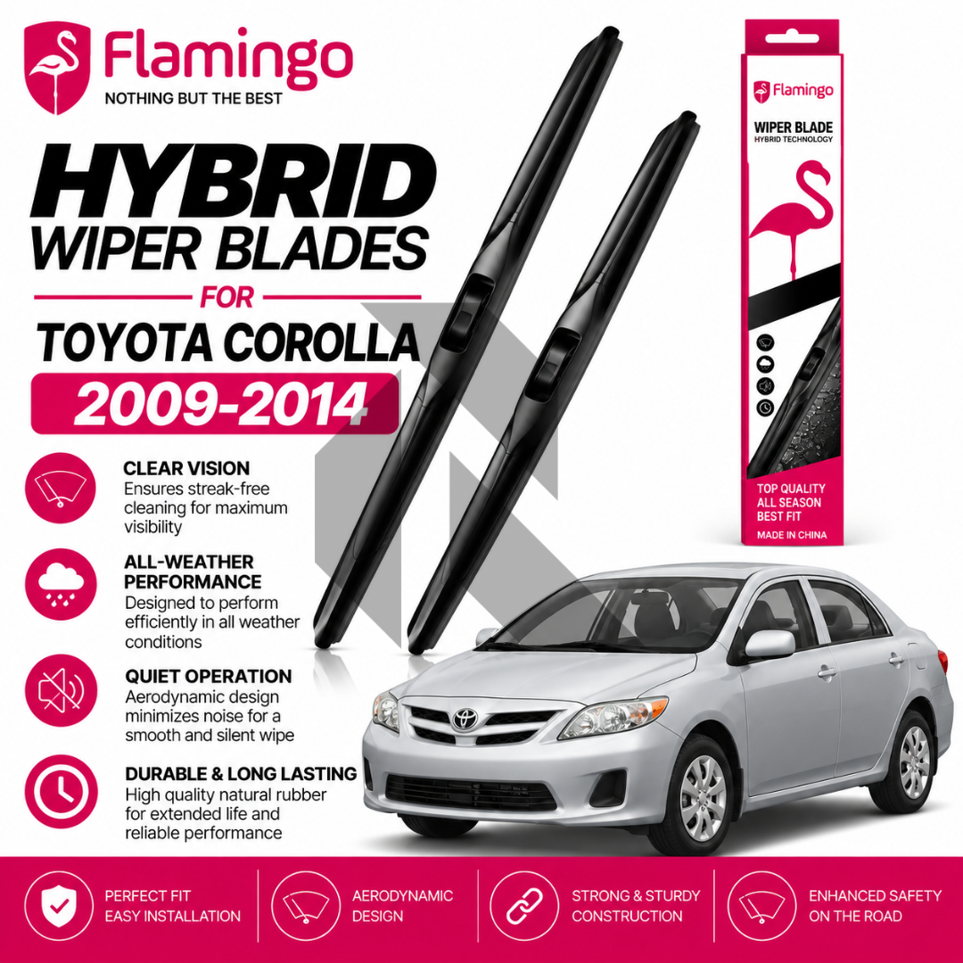 Flamingo Hybrid Wiper Blades for Toyota Corolla 2009-2014 – Premium All-Weather Windshield Wipers Main image