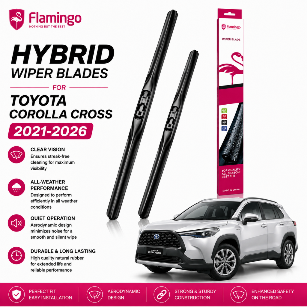Flamingo Hybrid Wiper Blades for Toyota Corolla Cross 2021-2024 – Premium All-Weather