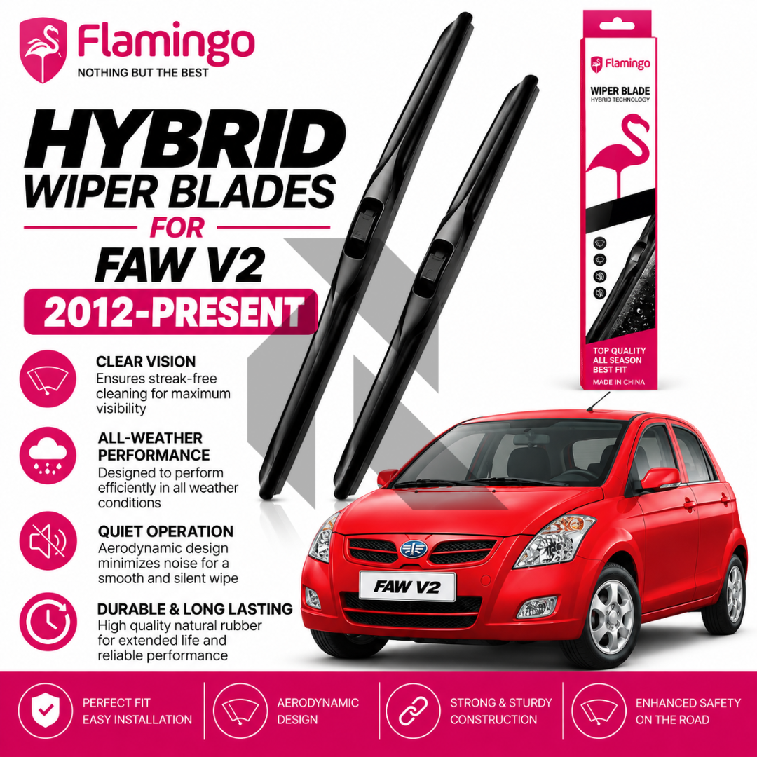 Flamingo Hybrid Wiper Blades for FAW V2 – Premium All-Weather Windshield Wipers Main image