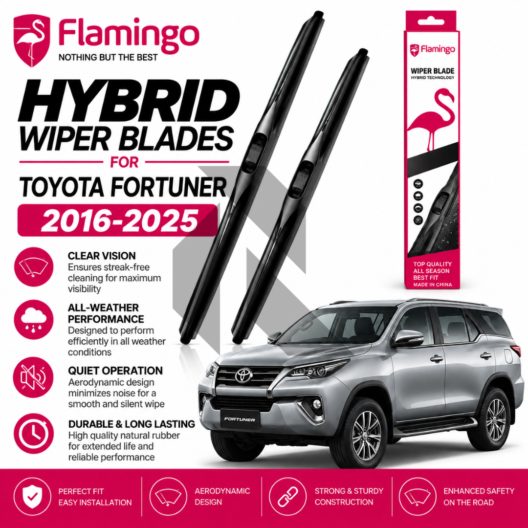 Flamingo Hybrid Wiper Blades for Toyota Fortuner 2016-2025 – Premium All-Weather Windshield Wipers Main image