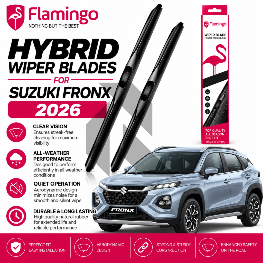 Flamingo Hybrid Wiper Blades for Suzuki Fronx 2026 – Premium All-Weather Windshield Wipers Main image