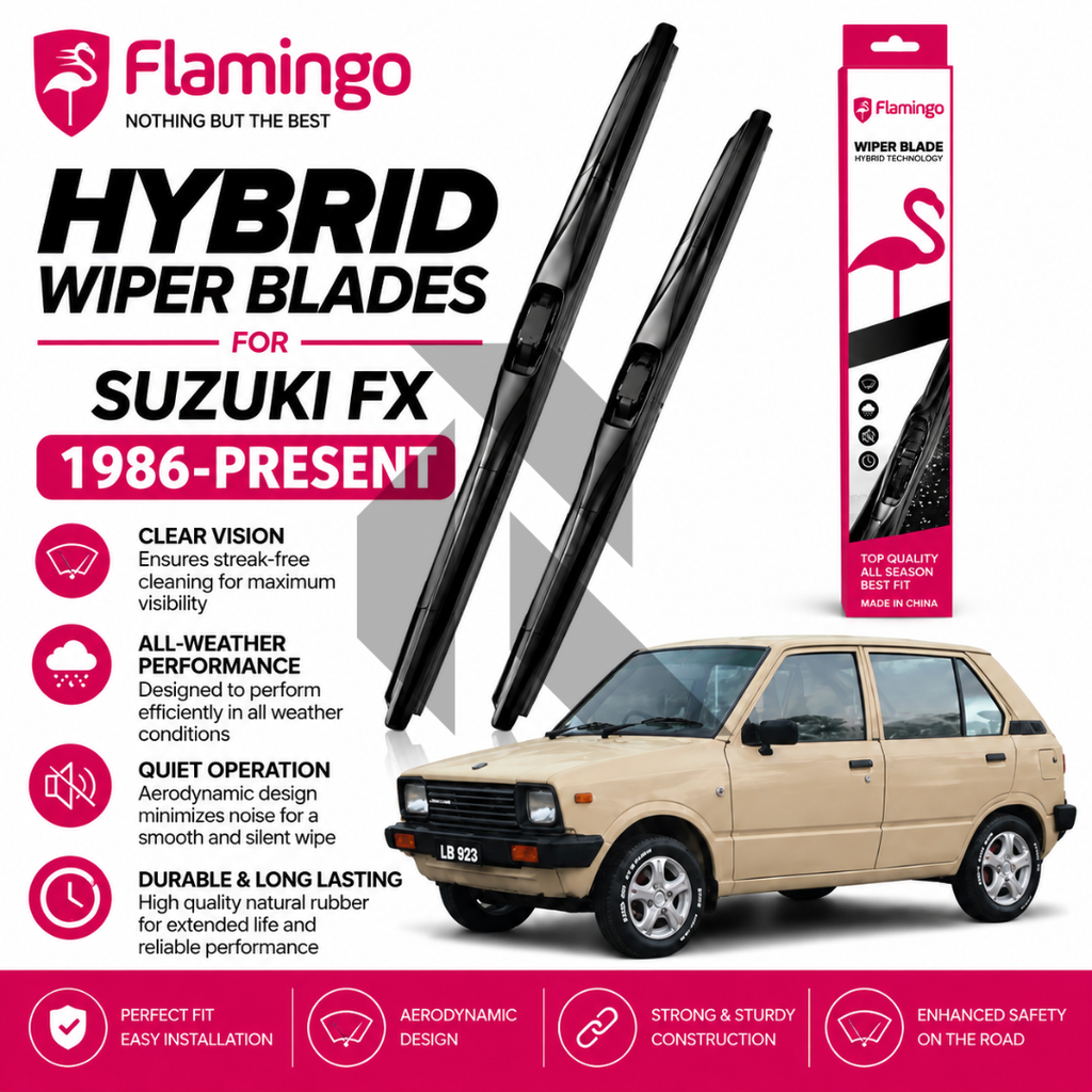 Flamingo Hybrid Wiper Blades for Suzuki FX – Premium All-Weather Windshield Wipers