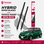 Flamingo Hybrid Wiper Blades for Toyota Passo 2016-2019 – Premium All-Weather Windshield Wipers
