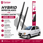 Flamingo Hybrid Wiper Blades for Hyundai Santro 2000-2005 – Premium All-Weather Windshield Wipers