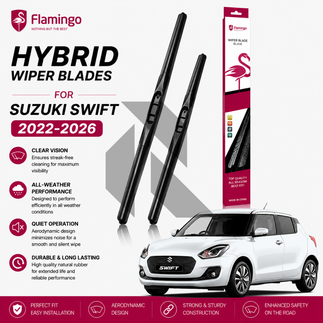 Flamingo Hybrid Wiper Blades for Suzuki Swift 2022-2026 – Premium All-Weather Windshield Wipers