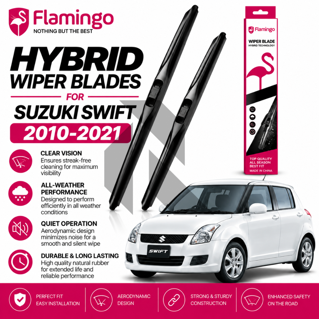 Flamingo Hybrid Wiper Blades for Suzuki Swift 2010-2021 – Premium All-Weather Windshield Wipers Main image