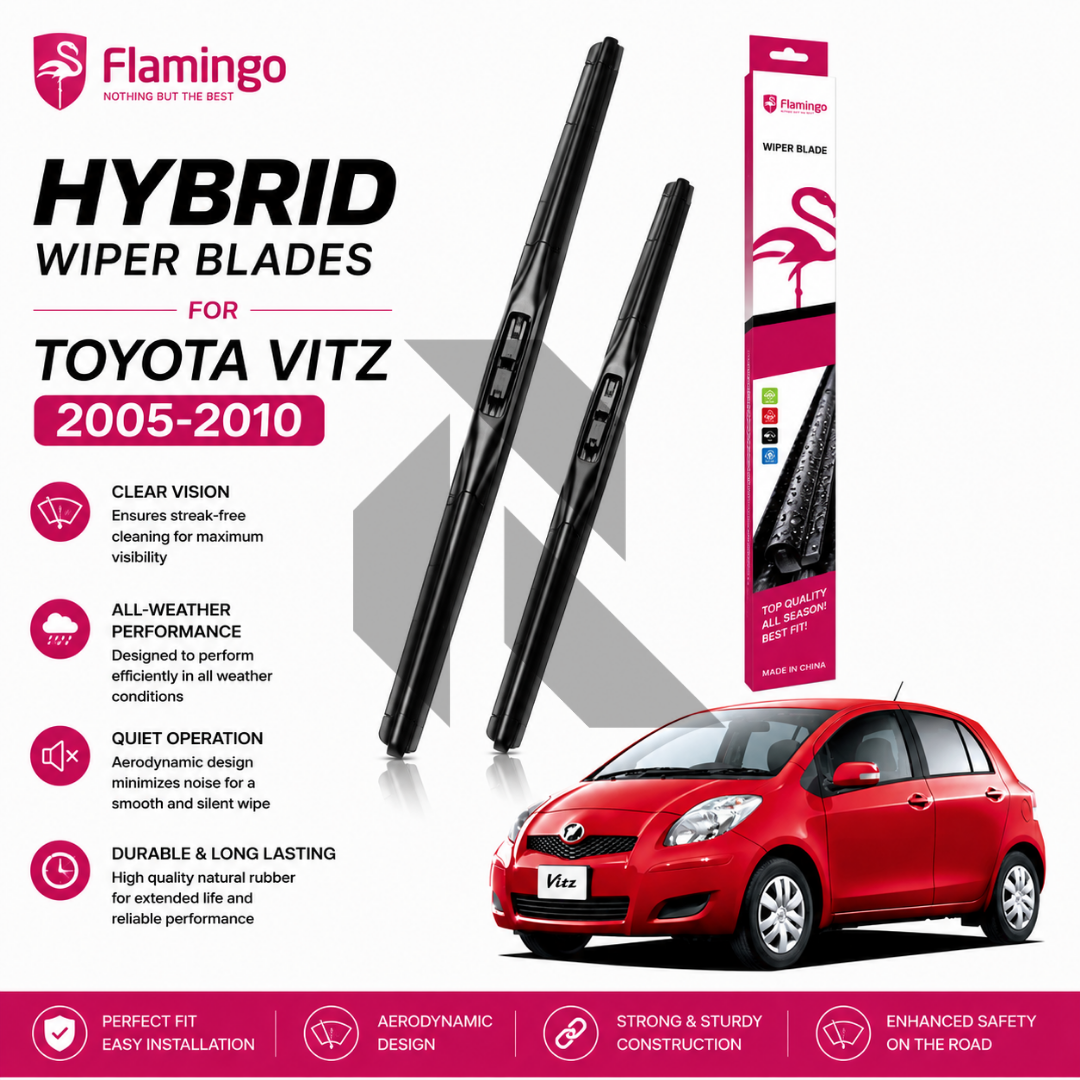 Flamingo Hybrid Wiper Blades for Toyota Vitz 2005-2010 – Premium All-Weather Windshield Wipers Main image