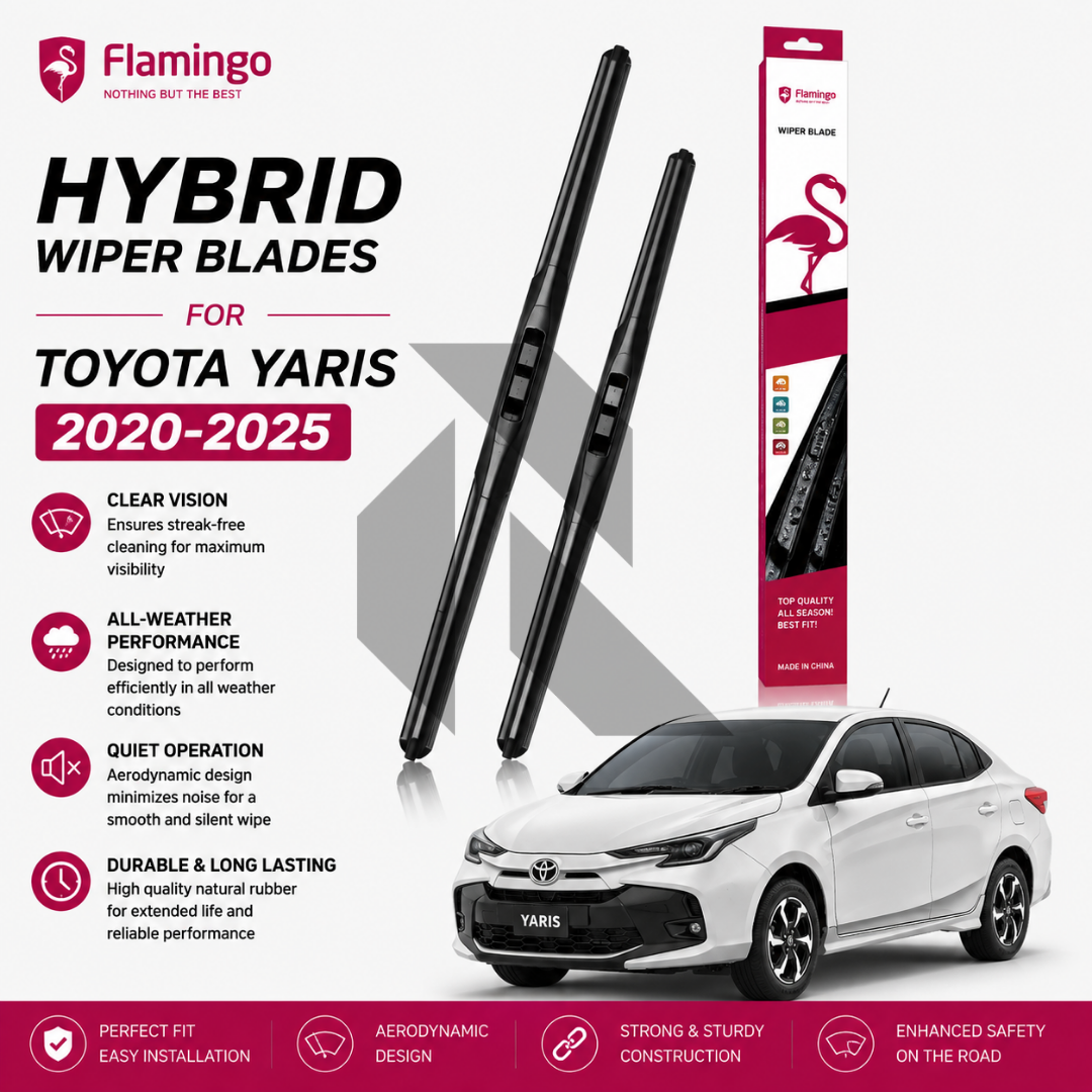 Flamingo Hybrid Wiper Blades for Toyota Yaris 2020-2026 – Premium All-Weather Windshield Wipers