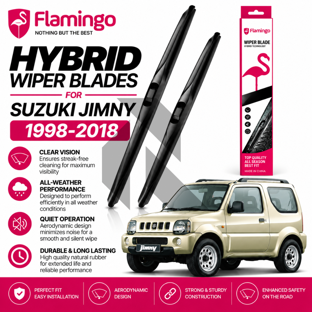 Flamingo Hybrid Wiper Blades for Suzuki Jimny 1998-2018 – Premium All-Weather Windshield Wipers Main image