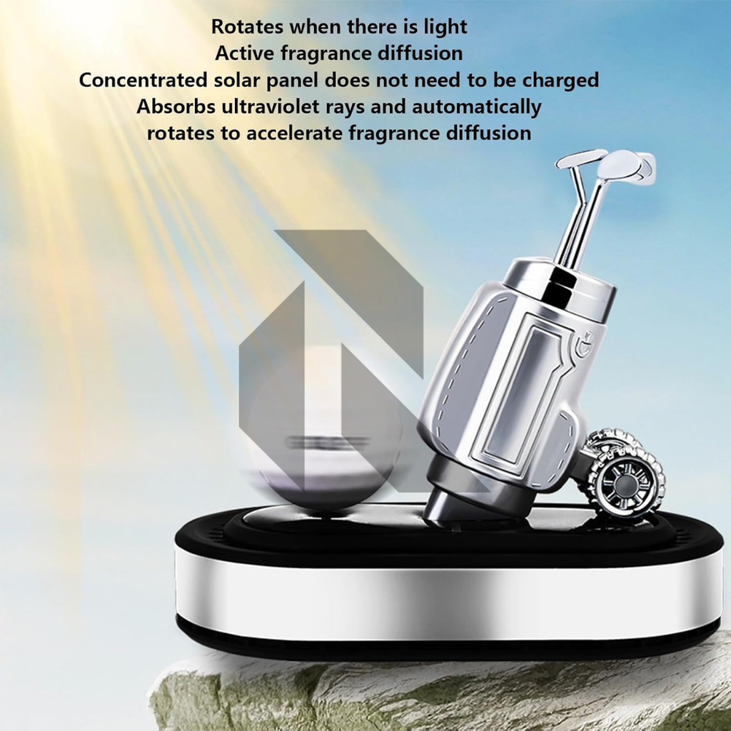 Rotating Golf Ball Solar Car Air Freshener – Creative Solar Powered Dashboard Aromatherapy Diffuser
