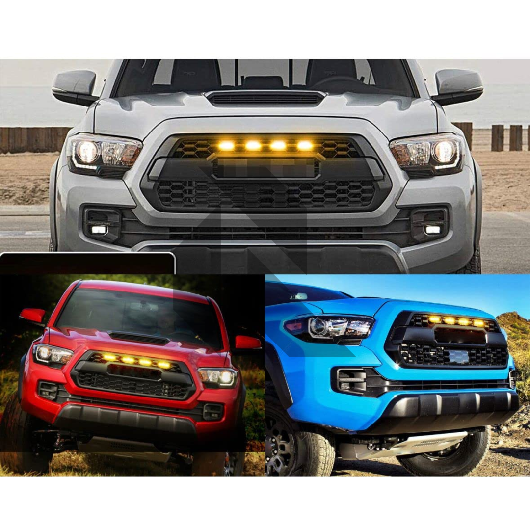 4 Pieces Car Grill LED Lights Daytime Running Lights 12V – Universal Fit for Cars, SUVs & Trucks