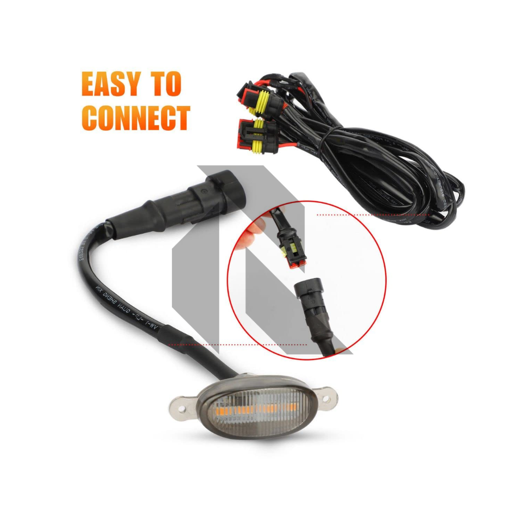 4 Pieces Car Grill LED Lights Daytime Running Lights 12V – Universal Fit for Cars, SUVs & Trucks